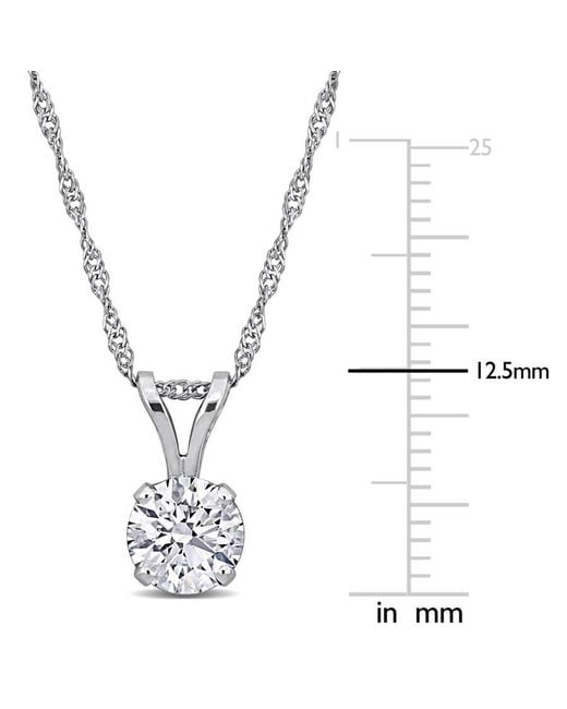 Created Forever Metallic 1Ct Tw Lab-Grown Diamond Solitaire Pendant With Chain
