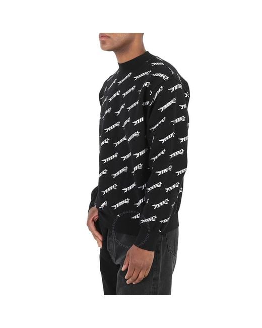 Ambush Black All-over Logo Crew Knit Sweater for men