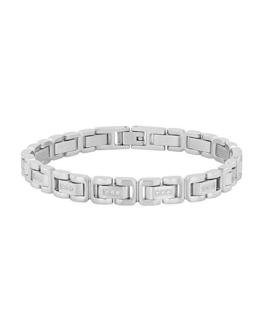 Robert Alton Metallic 1/4Ctw Diamond Stainless Steel Bracelet for men