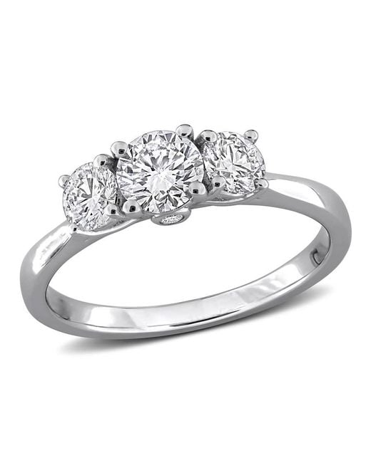 Created Forever Metallic 1 3/4Ct Tw Lab Grown Diamond 3-Stone Engagement Ring for men