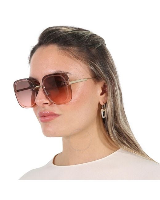 Dior Brown Ultra Pink Gradient Square Sunglasses Cd40031u 10f 65