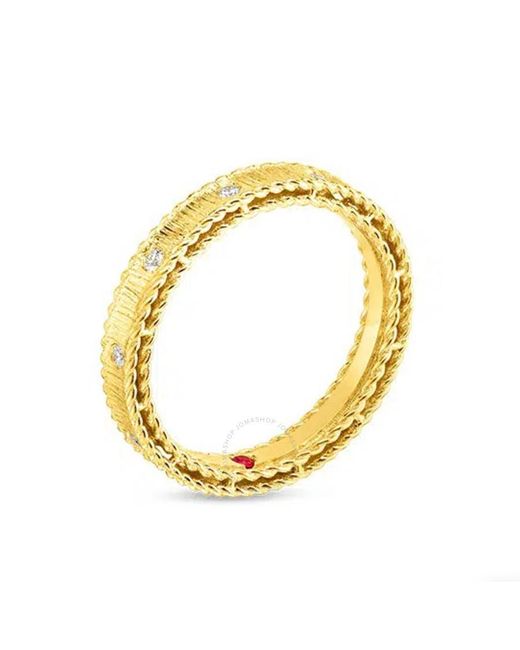 Roberto Coin Metallic 18k Gold Princess Ring With Diamonds