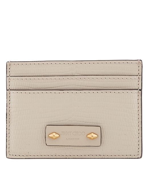 Jimmy Choo Natural Umika Leather Card Case