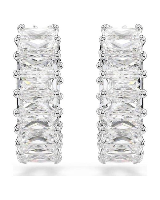 Swarovski Metallic Matrix Baguette Cut Hoop Earrings
