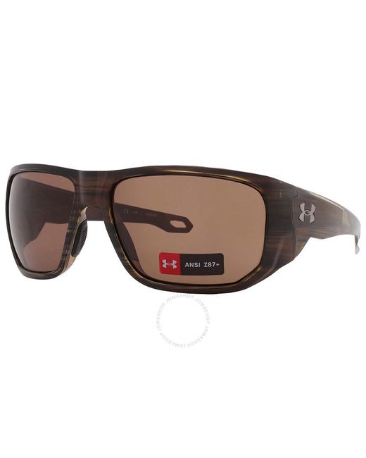 Under Armour Brown Wrap Sunglasses Ua Attack 2 0w18/h5 63 for men