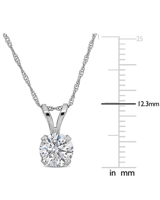 Created Forever Metallic 1Ct Tw Lab-Grown Diamond Solitaire Pendant With Chain