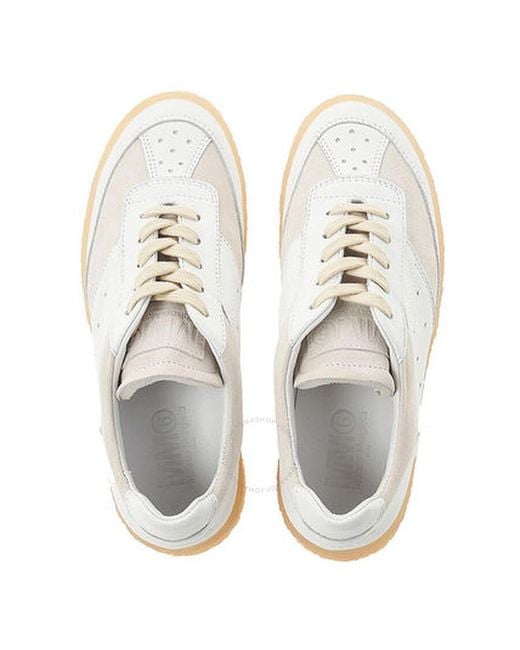MM6 by Maison Martin Margiela Mm Maison Margiela White / Silver Birch Panelled Low-top Sneakers