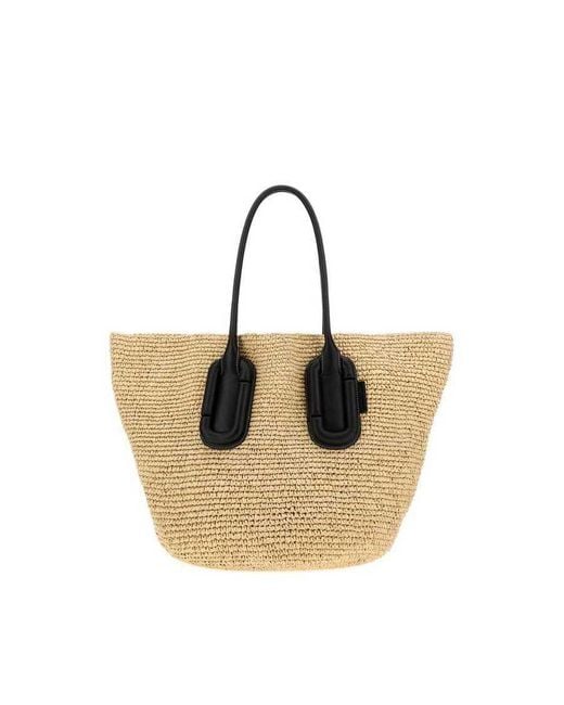 Marc Jacobs Brown Straw Large Babe Shopping Bag Natural Exterior: Borse A Mano