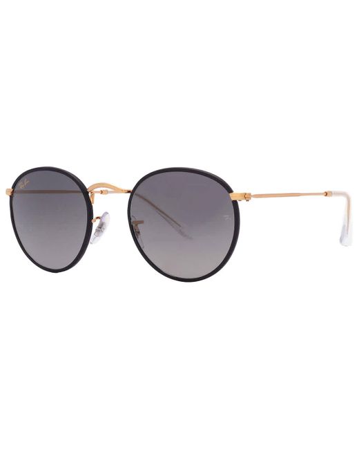 Ray-Ban Brown Round Metal Full Color Legend Gray Gradient Sunglasses Rb3447jm 919671 50 for men