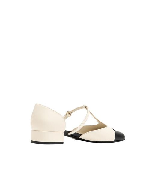 Ferragamo White Luxury Leather Ballerina Flats For