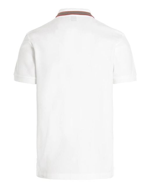 Burberry White Pierson Icon Stripe Polo Shirt for men