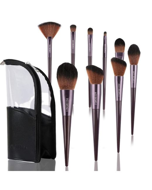 Premier Luxury Skin Care White Full Brush Set 9Pcs + Make-Up Case Tools & Brushes 7290106254442