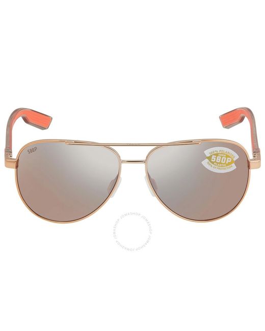 Costa Del Mar Gray Peli Copper Silver Mirror Polarized Polycarbonate Sunglasses Pel 290 Oscp