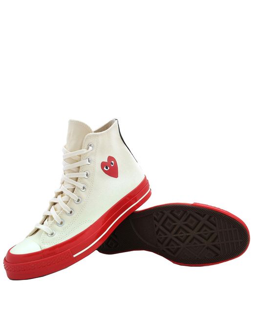 Comme des Garçons White X Cdg Play Converse High-Top Sneaker for men