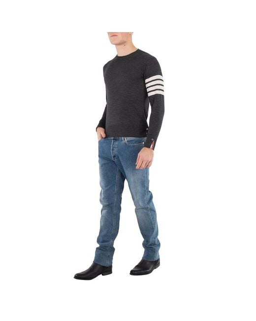 Thom Browne Black 4-Bar Wool Pullover for men