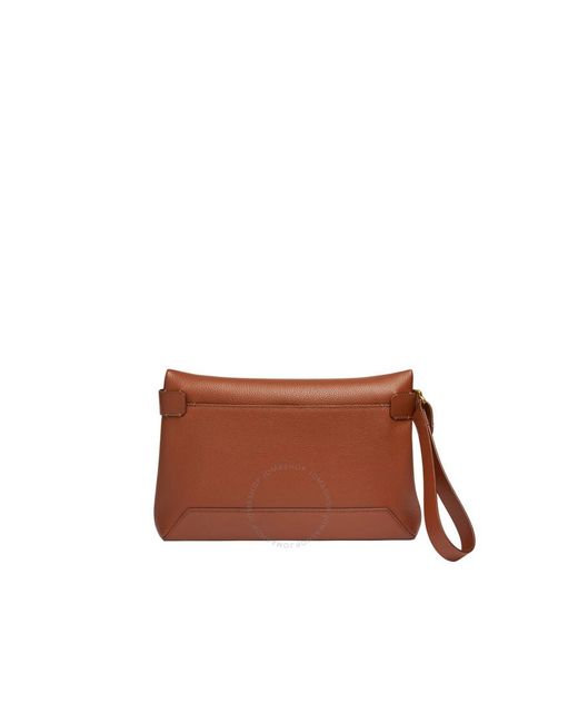 Dunhill Brown 1893 Harness Zipped Leather Pouch for men