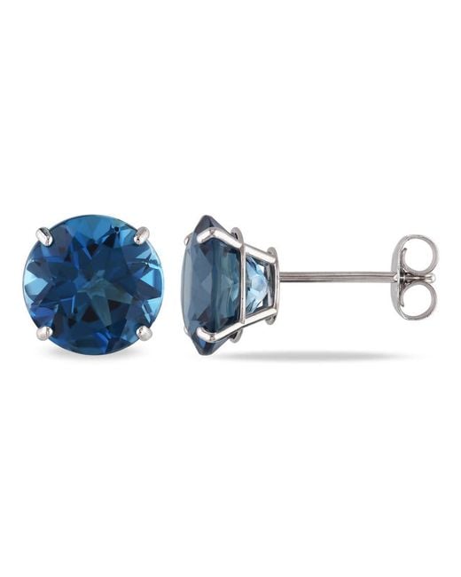 Amour Blue 4 3/5 Ct Tgw London Topaz Stud Earrings