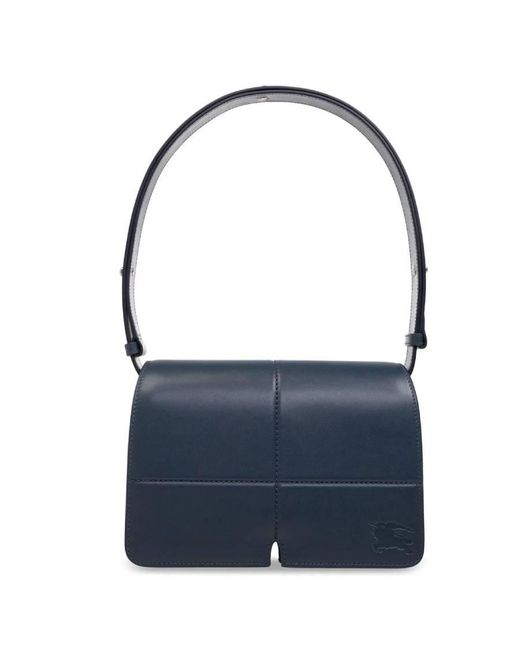 Burberry Blue Snip Equestrian Knight Embossed Shoulder Bag