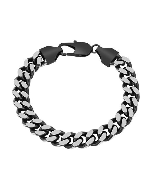 Robert Alton Black Stainless Steel Curb Link Bracelet for men