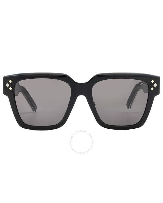Dior Gray Smoke Square Sunglasses Cd Diamond S3f 10a0 Dm40084f 01a 55 for men