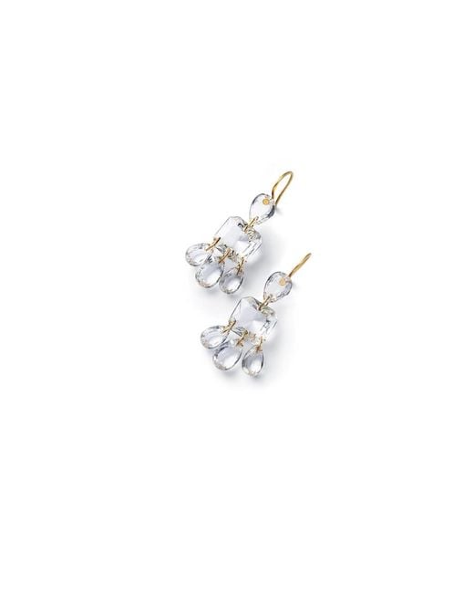 Baccarat White Mhdt Boucles Doreilles Fils Chandelier Or Jaune Cristal Clair