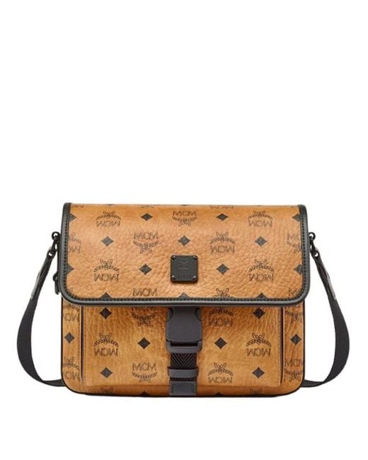 MCM Brown Klassik Messenger Visetos Monogram Bag