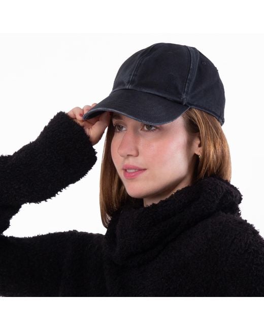 Saint Laurent Black Washed Denim Cassandre Cap