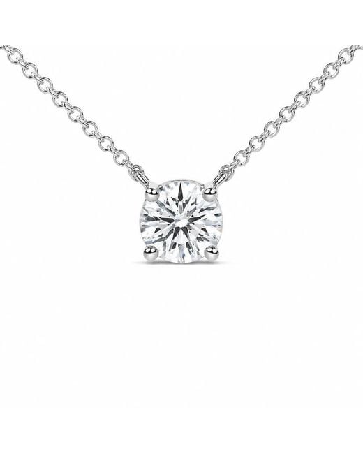 Haus of Brilliance Metallic 14K 1.00 Cttw Lab Grown Diamond Solitaire Pendant for men