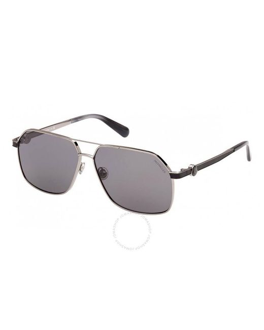 Moncler Metallic Icepol Smoke Navigator Sunglasses Ml0264 14a 61 for men