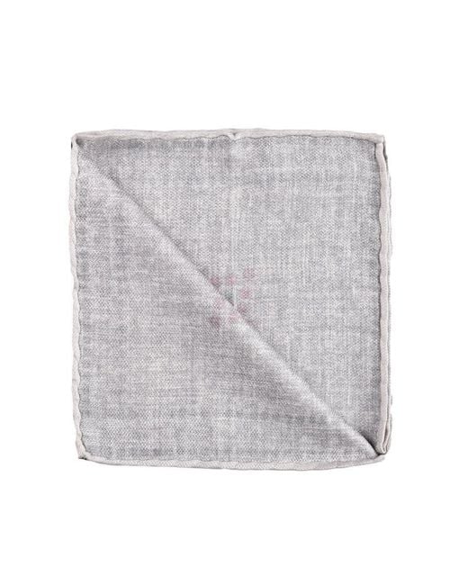Brunello Cucinelli White Panama Ginger Silk Pocket Square, One Size for men