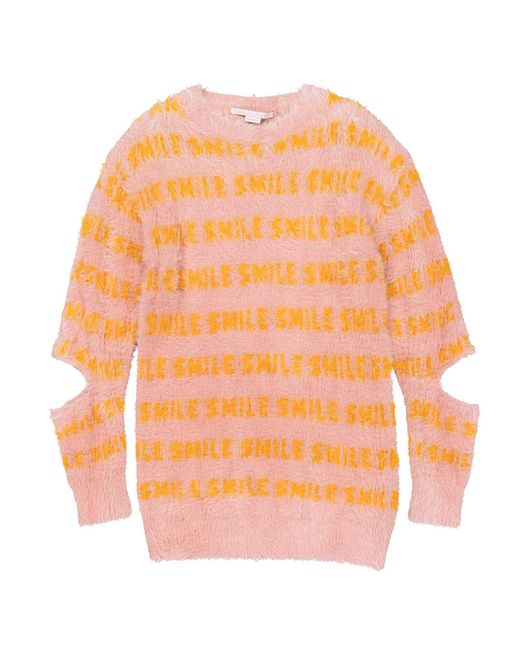 Stella McCartney Orange Ladies Fluffy Words Sweater, Brand Size 36 (Us