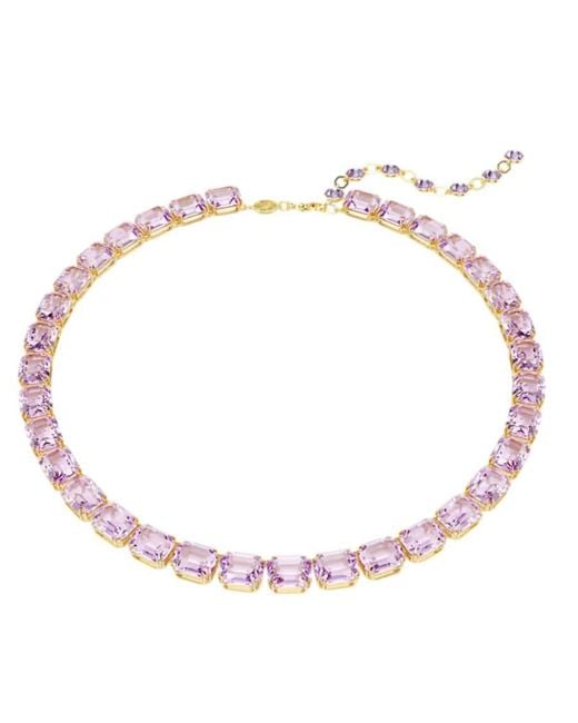 Swarovski Pink Millenia Tennis Necklace