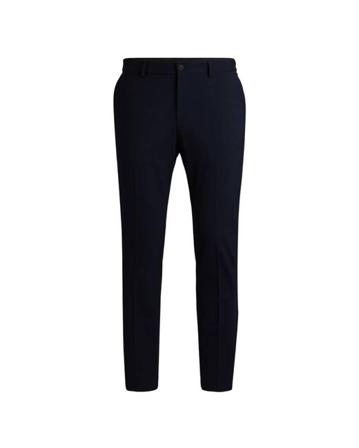 Boss Blue Performance-Stretch Wool-Blend Trousers, Brand Size 46 (Waist for men