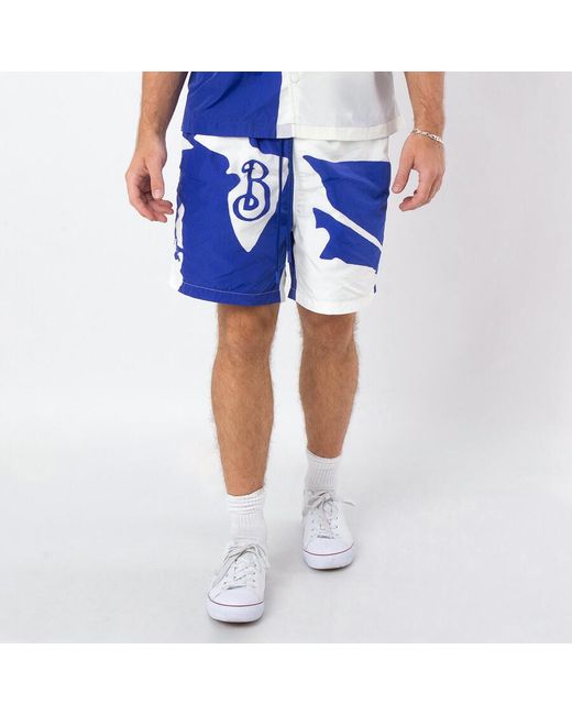 Burberry Blue Abstract Print Swim Shorts for men