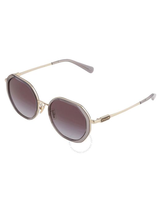 COACH Purple Grey Gradient Geometric Sunglasses Hc7141 90058g 54