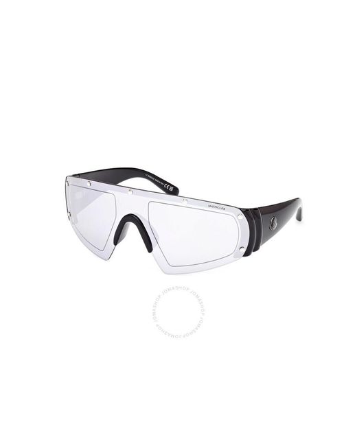 Moncler Metallic Cycliste Smoke Mirror Shield Sunglasses Ml0278 01c 00