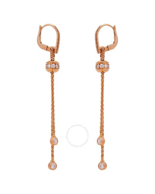 Piaget Metallic Possession 18K Rose 0.97 Ct Diamond Drop Earrings