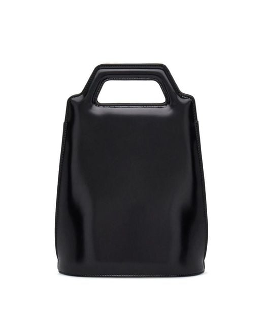 Ferragamo Black Wanda Mini Top Handle Leather Bag