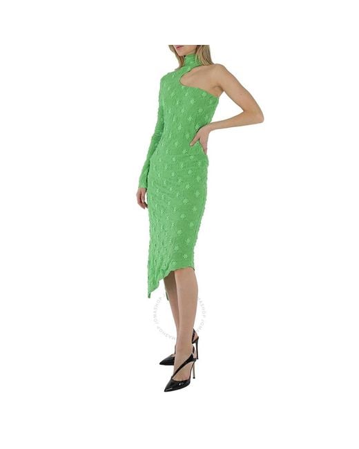 Rejina Pyo Green Kiki Lace Asymmetric Midi Dress