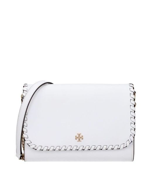 Tory Burch White Leather Clutch Bag