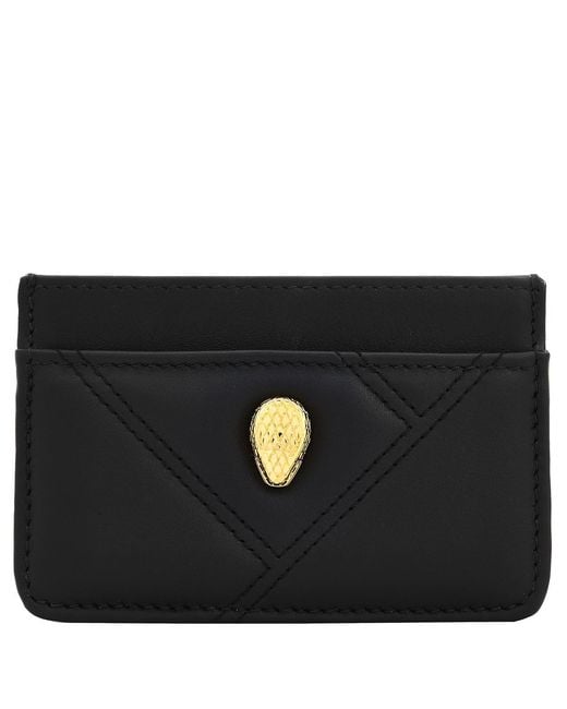 BVLGARI Black Serpenti Cabochon Leather Card Case
