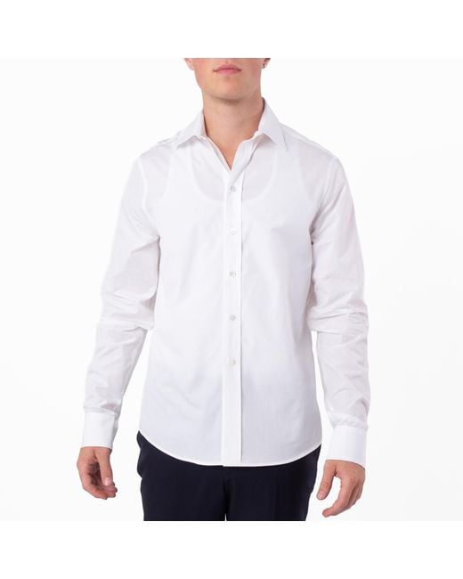 Bally White Adrian Brody Long-Sleeve Dress Shirt for men