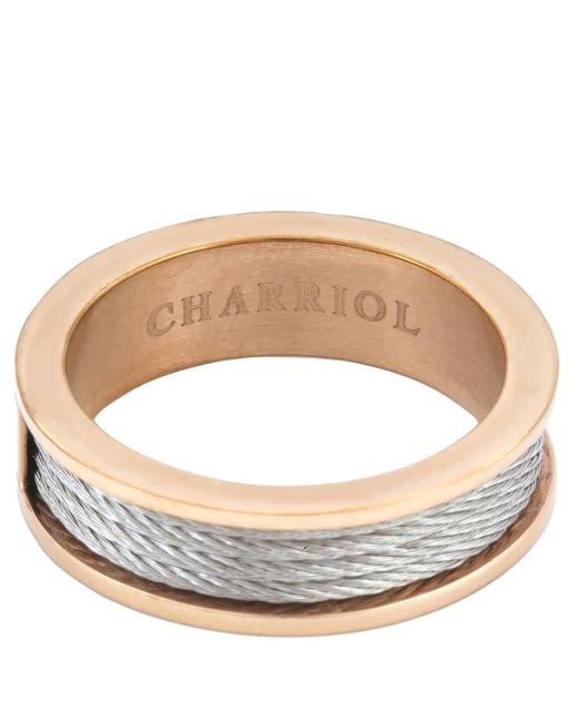 Charriol Metallic Forever Thin Rose Gold Pvd Steel Cable Ring