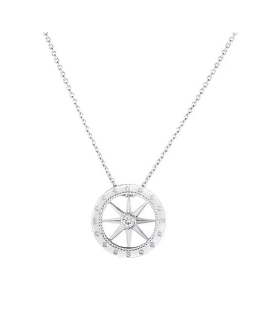 Roberto Coin Metallic 18K 0.03Cttw Diamond Tiny Treasures Compass Necklace 18"