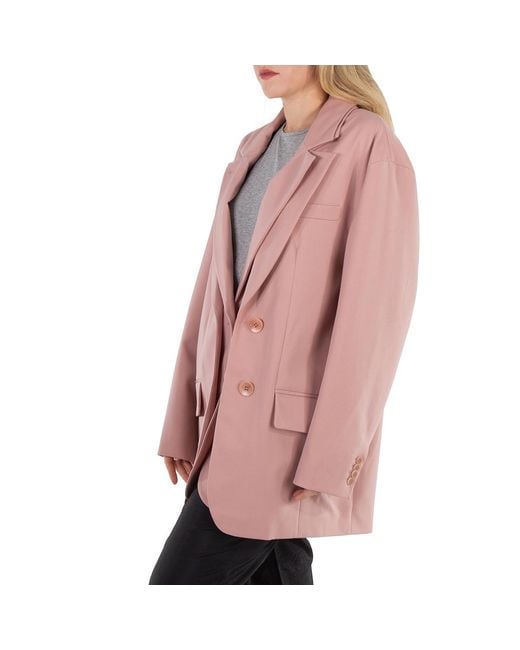 Tibi Pink Ladies Toffee Cassius Suiting Double Layer Liam Blazer