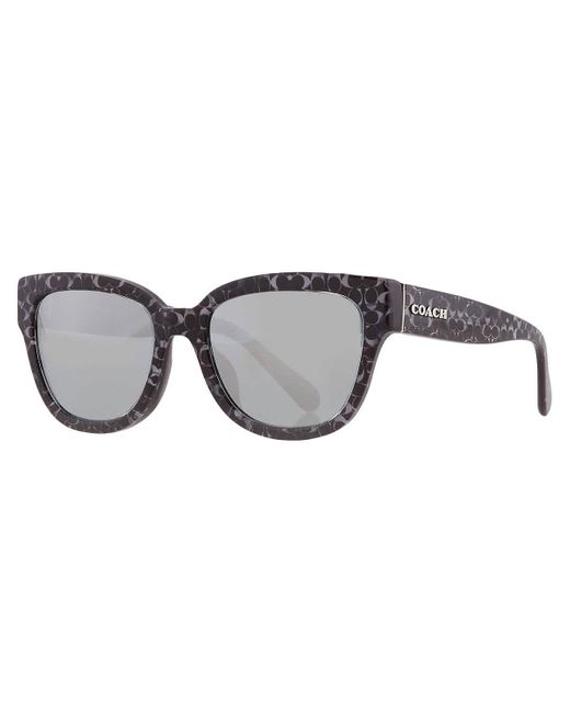 COACH Gray Light Silver Flash Butterfly Sunglasses Hc8379u 55201u 54