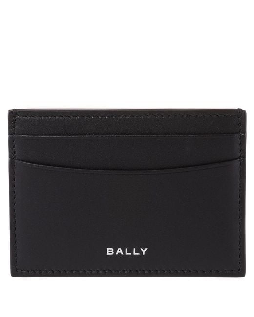 Bally Black Logo-Print Leather Card Case for men