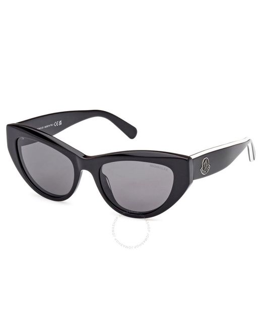 Moncler Black Modd Smoke Cat Eye Sunglasses Ml0258 01a 53