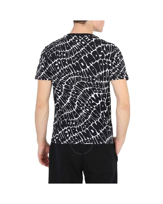 Moschino Black Underwear Print Short-sleeve Cotton T-shirt for men