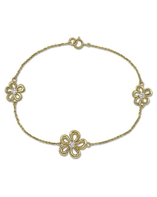 Created Forever Metallic 1/3Ct Tw Lab-Grown Diamond Flower Station Bracelet